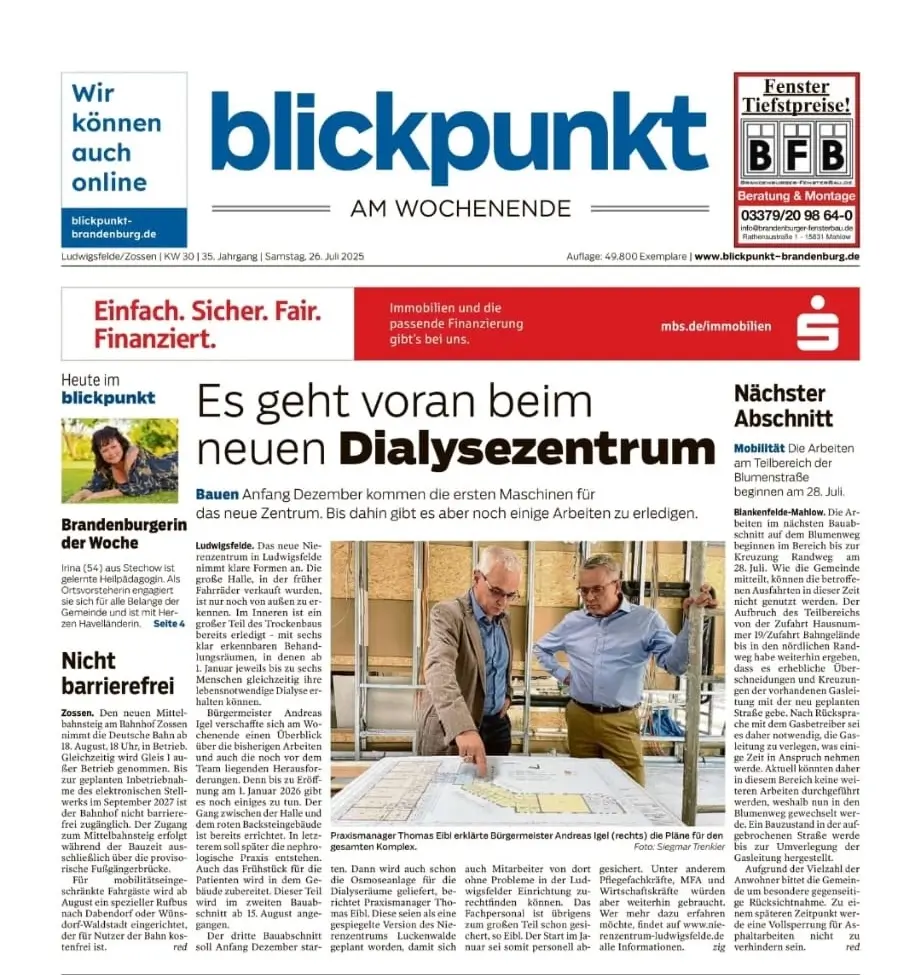 2025-07-26 - Presse Blickpunkt - Dialysezentrum Ludwigsfelde